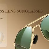 SUNGAIT glass lens sunglasses close-up showing optical clarity
