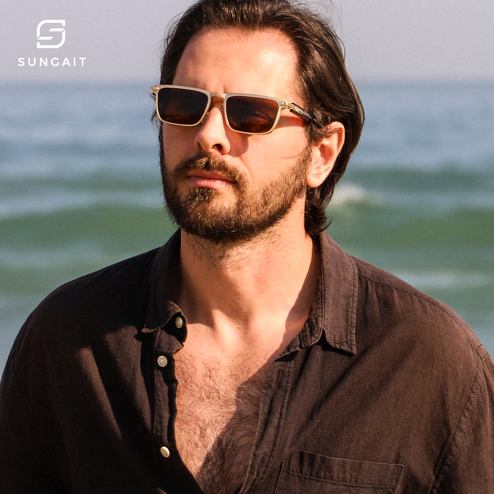 Retro Rectangle Polarized Sunglasses SGT3519