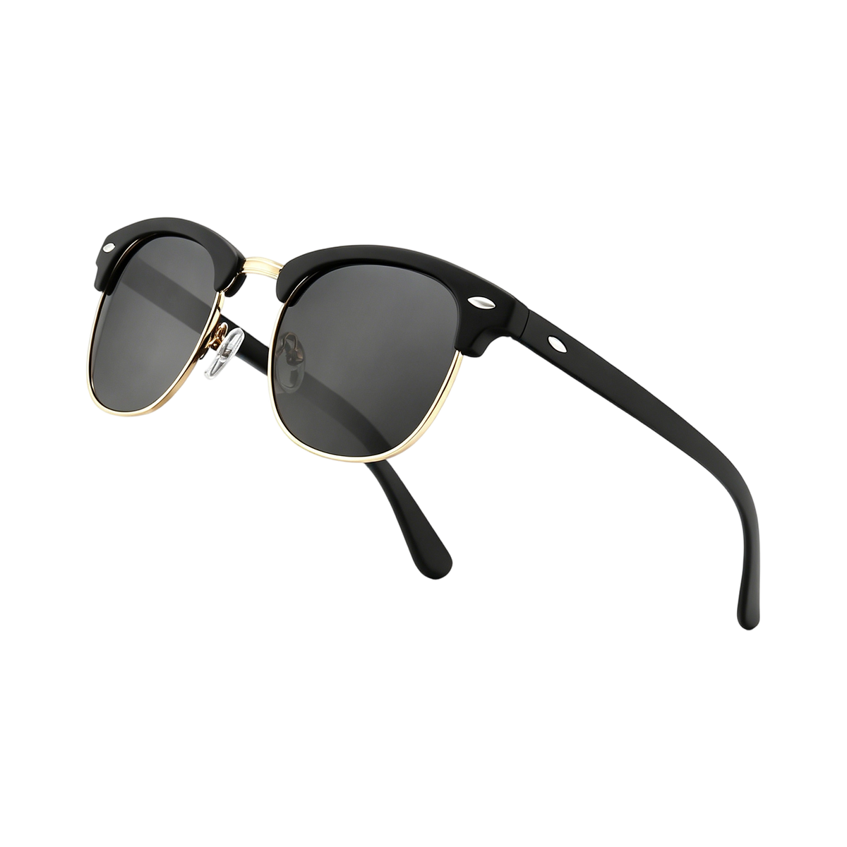 Aviator Sunglasses Polarized UV400 Protection Spring Hinge Half Frame Retro Aviator Sunglasses Retro Vintage Metal Spring Frame Men  main image 2