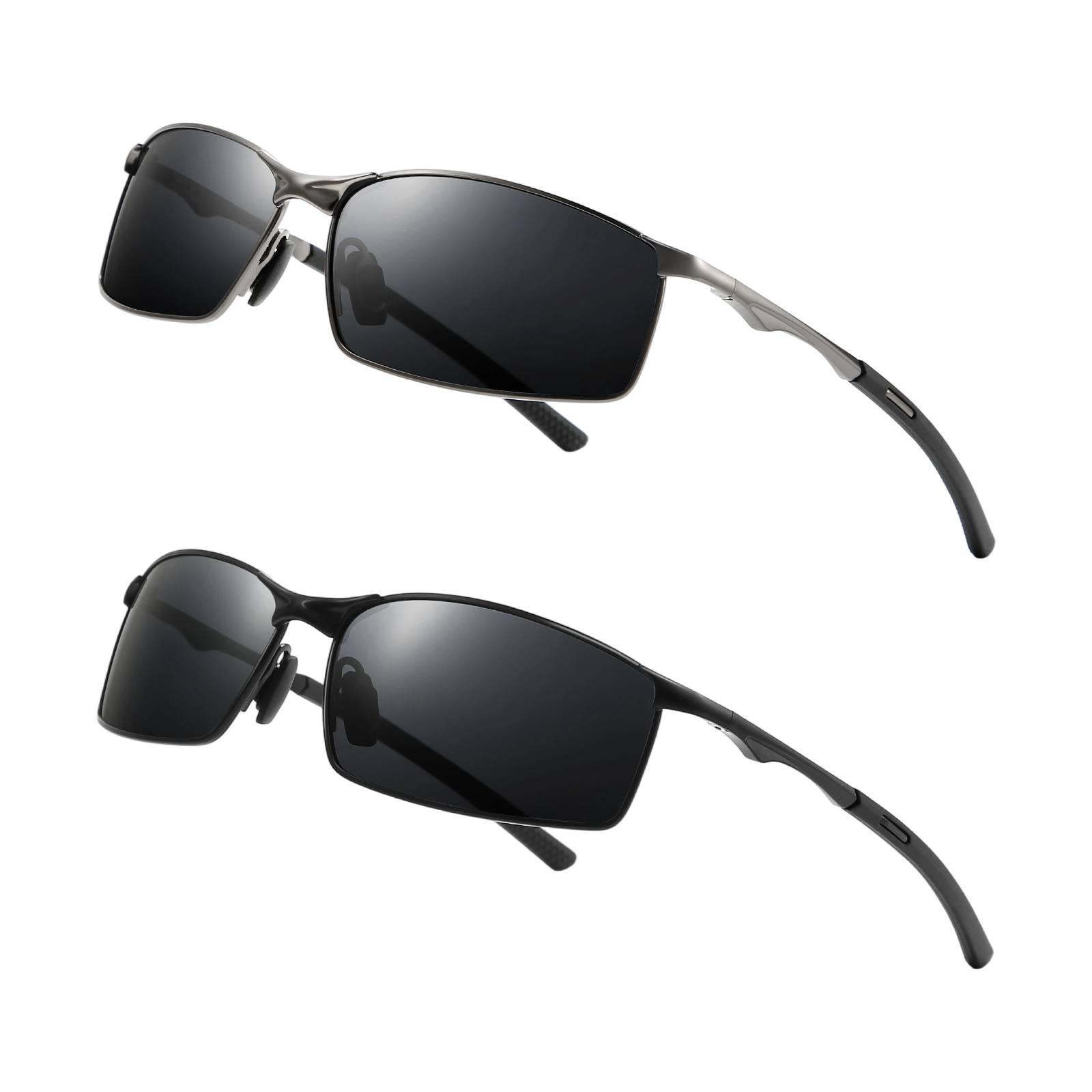 Metal Rectangle Sunglasses for Driving & Fishing