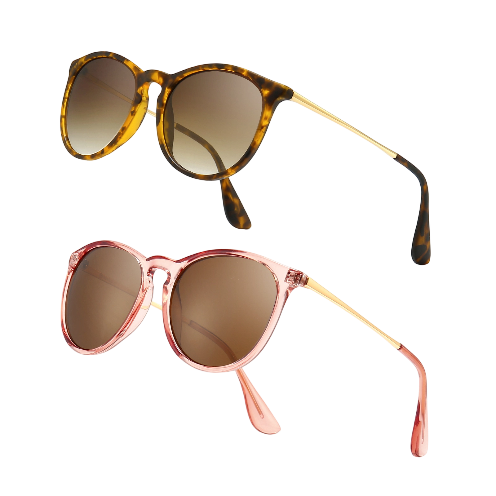 SUNGAIT Vintage Round Sunglasses SGT567 2 Packs