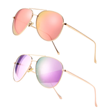 Women's Oversized Aviator Mirrored Polarized Sunglasses SGT603