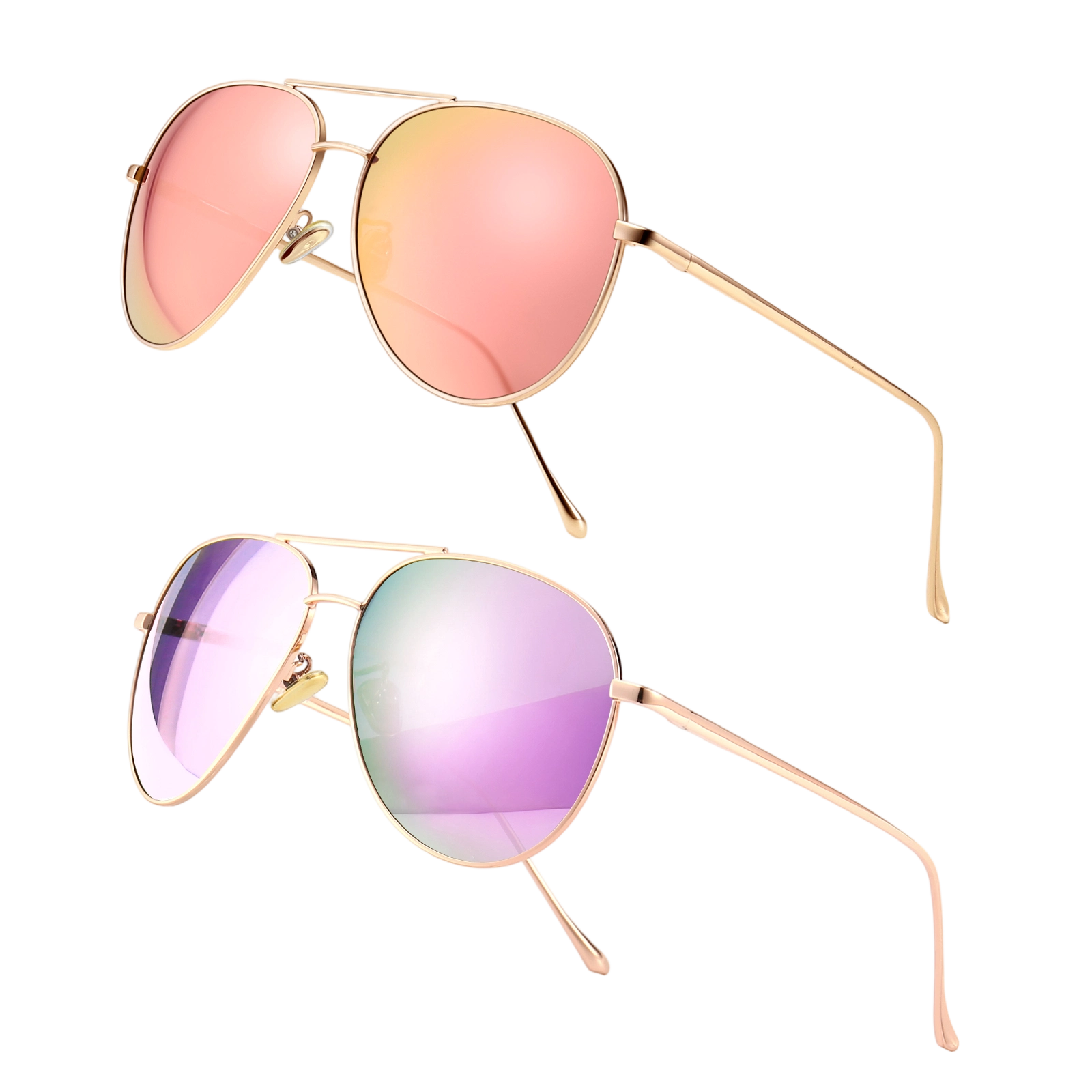 Women's Oversized Aviator Mirrored Polarized Sunglasses SGT603