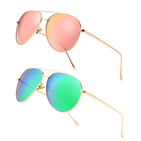Women's Oversized Aviator Mirrored Polarized Sunglasses SGT603