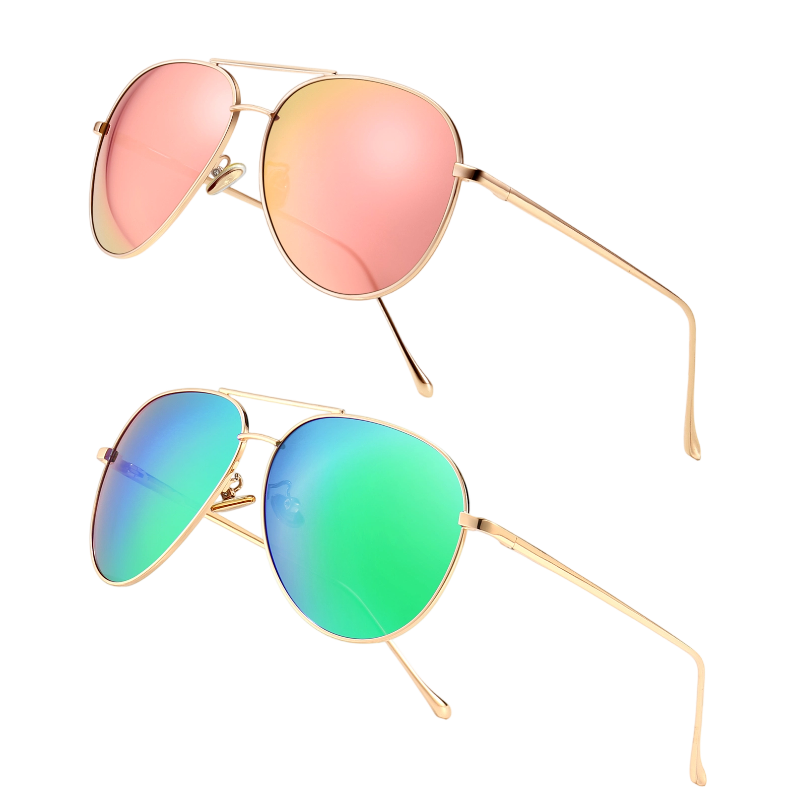 Women's Oversized Aviator Mirrored Polarized Sunglasses SGT603