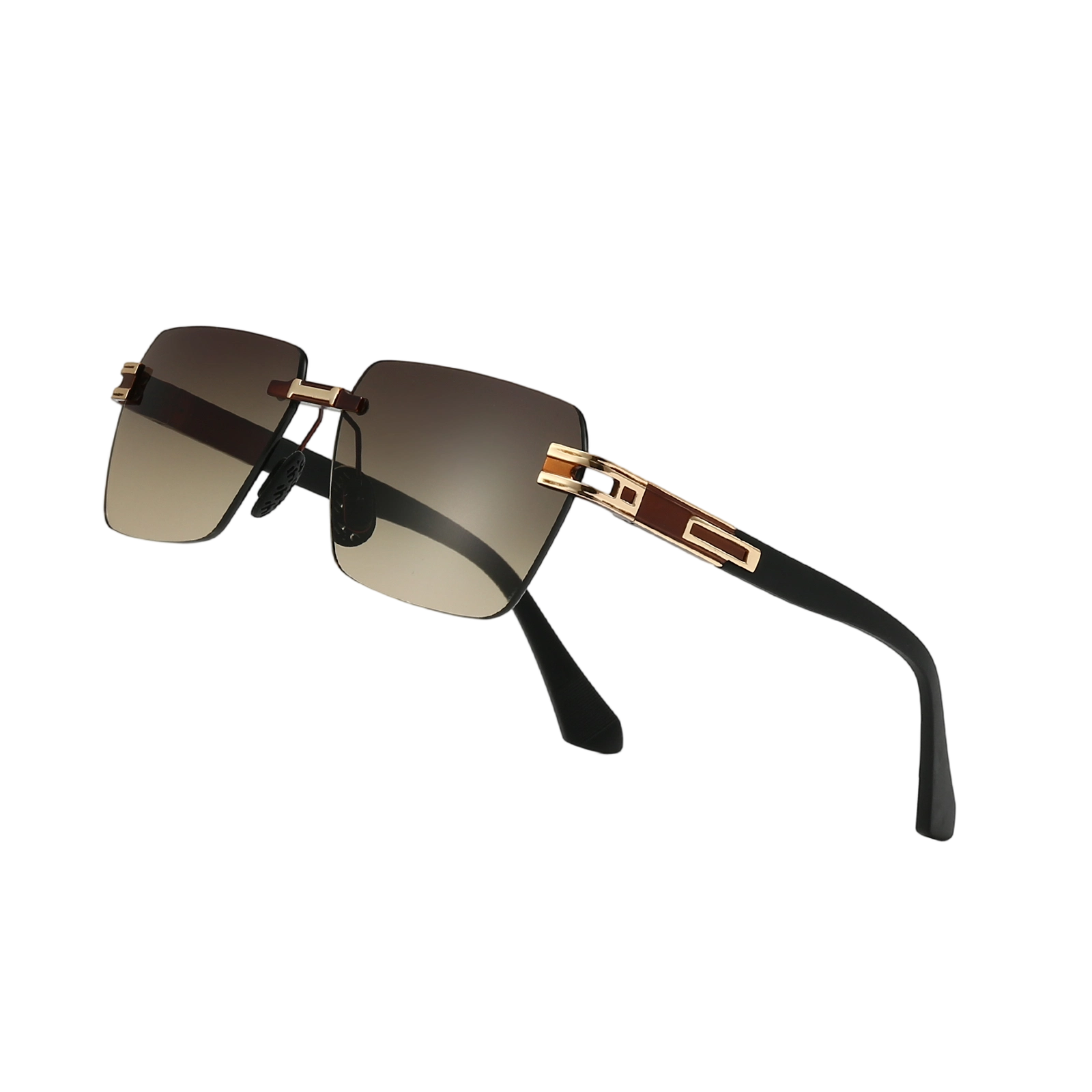Sunglasses with gold frame and black arms