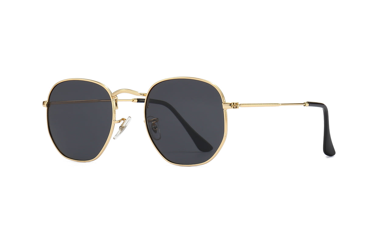 Retro Polygon Metal Sunglasses