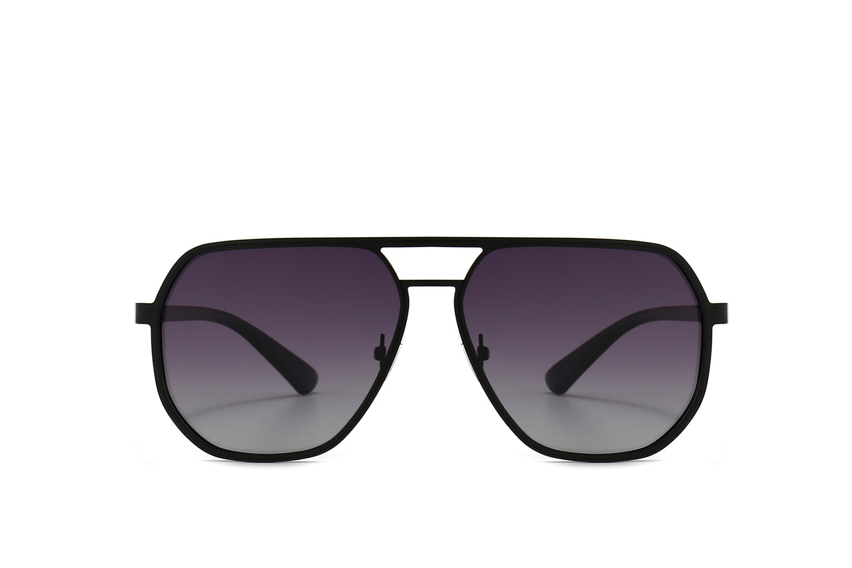 Sungait Polygon Polarized Aviator Sunglasses Gray lens. jpg