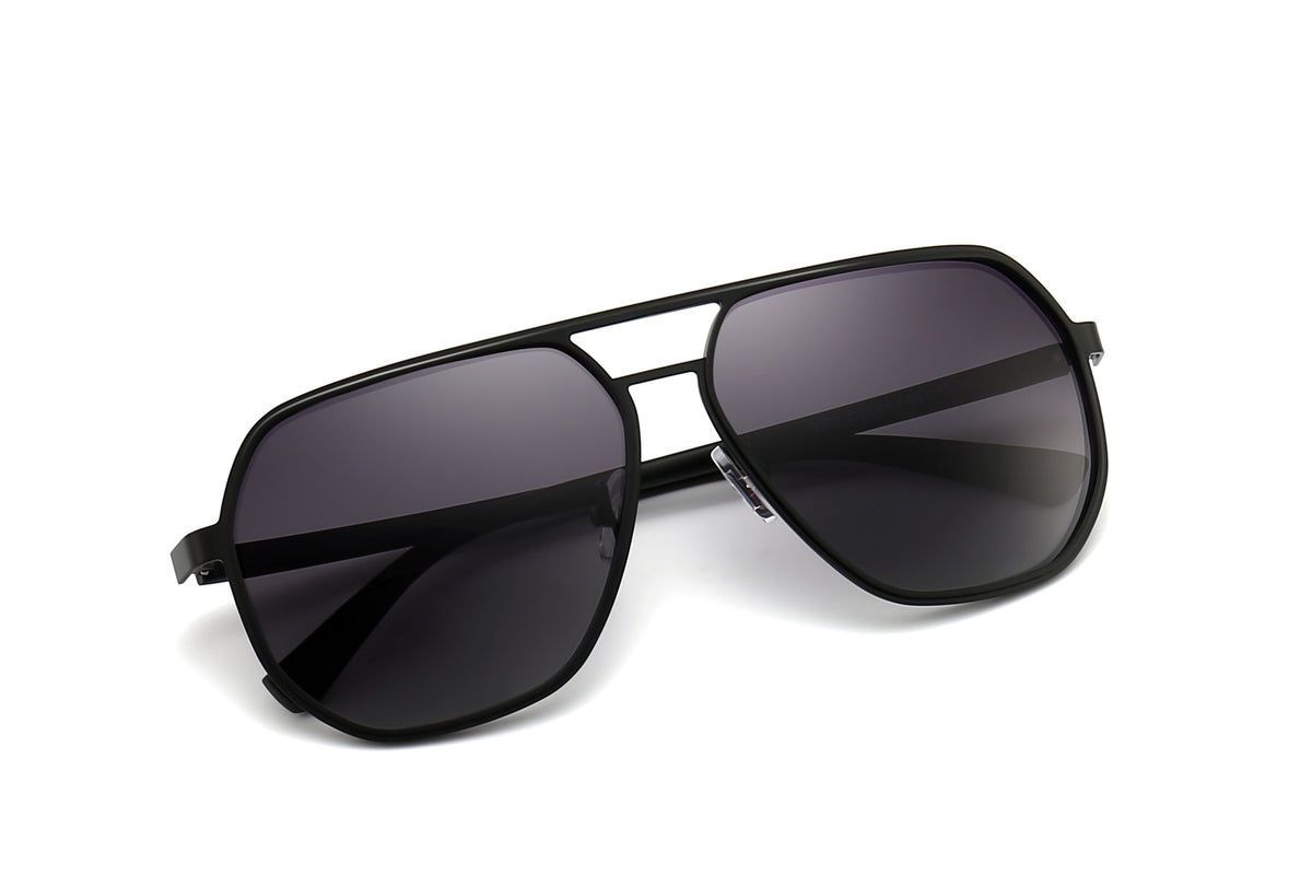 Sungait Polygon Polarized Aviator Sunglasses Gray lens. jpg