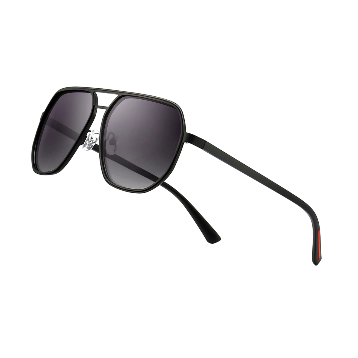 Sungait Polygon Polarized Aviator Sunglasses Gray lens. jpg